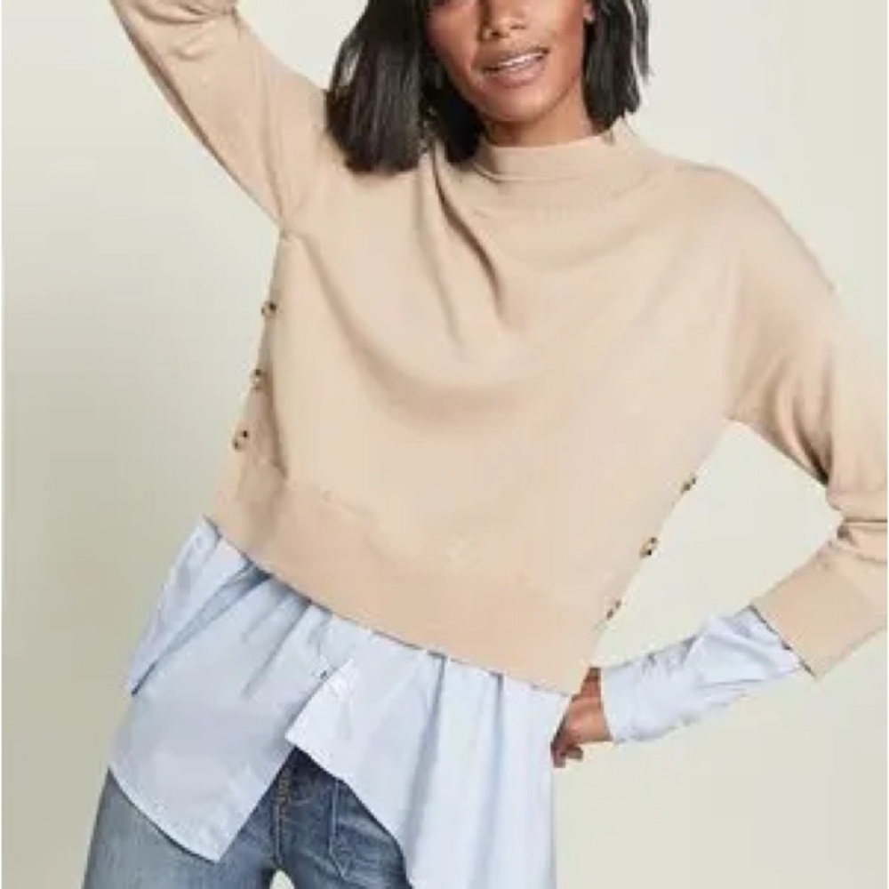 Veronica Beard Beri Mixed Media Pullover S